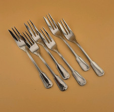 6 Kuchengabeln Auerhahn Augsburger Faden Note 3 Edelstahl