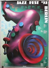 Jazz Fest Berlin, Poster, Plakat,  1992, A0, G. Kieser