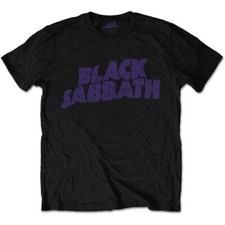 BLACK SABBATH - Wavy Logo Vintage T-Shirt OFFICIAL MERCHANDISE