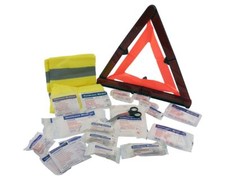 Verbandstasche Mini 3 in 1, Verbandskasten Auto Motorrad, Warnweste, Warndreieck