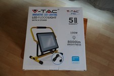 V-Tac 100W LED-Flutlicht 100 Watt 8000 Lumen mit Ständer Baustrahler