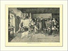 LÄNDLICHE MUSIKPROBE FLÖTE BAß ENGELHORN HOLZSTICH W207