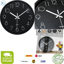 Wanduhr Modern Schwarz 30cm