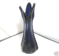 Große schwere Glasvase blau