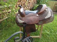 Westernsattel Marke Double TT Reining Show mit silbernen Beschlägen