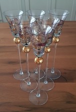 Selten Glaskunst Sektflöten Elegant vergoldet Glasdesign der Extraklasse