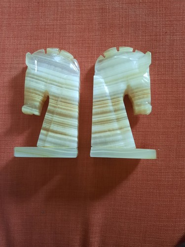 Vintage onyx buchstützen - onyx,