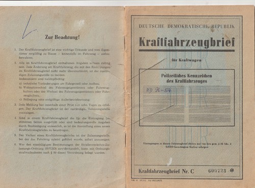 Ddr kfz brief - ddr,