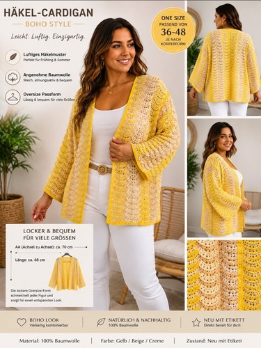 Version feminin häkelcardigan - version,
