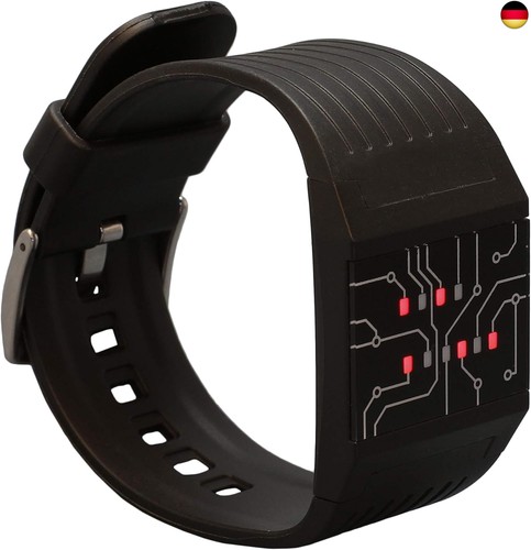 Binäre armbanduhr schwarz - binäre, armbanduhr,