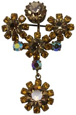 🖤 Große alte Brosche Gablonz Vintage Modeschmuck - 5,9 x 3,85 cm / 11,29g