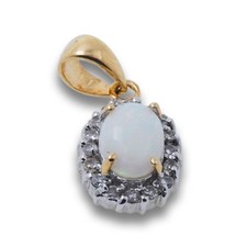 Anhänger Diamant Opal 585 Gold 14 Kt Gelb-Weißgold Bicolor Wert 490,-