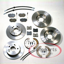 Bremsen Ø 262 mm + 258 mm + Bremsschläuche vorne hinten für Mercedes 190er W201