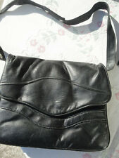 Damenhandtasche schwarzes Nappa- Leder, Vintage, Unbenützt! Umhängetasche