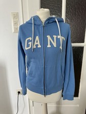 Gant Damen Sweatjacke Hoodie Zip in Mittellblau Größe M Top