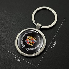 Cadillac Metall-Schlüsselanhänger aus Edelstahl mit Epoxidharz-Logo Emblem Auto