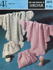 Sirdar 5074 Damen Stolen Taschen Vintage Strick + Häkelanleitung