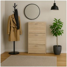 Schuhkipper mit drei Kippfächern Sonoma schmaler Schuhschrank für kleine Flure S