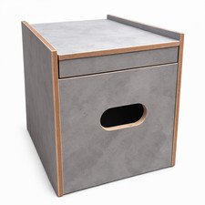 Toiletten Hocker grau für