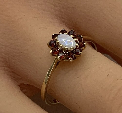 Opal ring granat - opal,