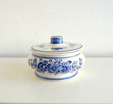 alte Delfter Porzellan  Dose, handbemalte Deckeldose Delft