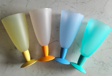 4x Tupperware Junge Welle Eisbecher 500ml in gelb orange blau grün