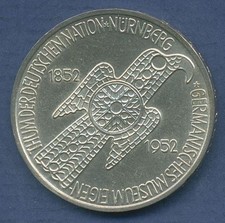 Deutschland 5 DM 1952 Germanisches Museum, J 388 vz (m6831)