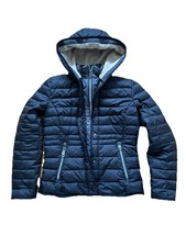 Damen Marco Polo Winterjacke,gefüllt mit Daunen,dunkelblau,Innenfutter Grau