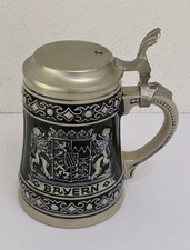 Gerz / BMW Bierkrug Bayern mit BMW Emblem und Zinndeckel