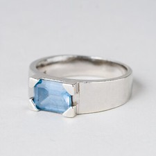 Silber Ring 925 Blauer Stein