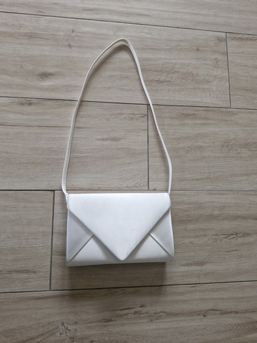 White lady satin clutch - white,