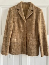 Vittoria Verani Damen Blazer  Gr. 38 Beige Schurwolle Mohair Alpaka Poly Mischu