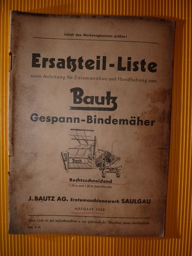 1950 bautz gespann bindemäher - gespann,