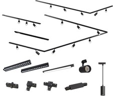 MRail 230V Schienensystem in Schwarz GU10 Spots Komponenten Stangensystem austau