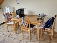 Esstisch mit 4 Stühlen Esszimmerstuhl Essgruppe Küchentisch Stuhl Tisch Set Grau