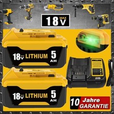 2X Für DeWalt Akku 18V 5,0 Ah XR Li-ion DCB184 DCB182 DCB200-2 /Ladegerät DE