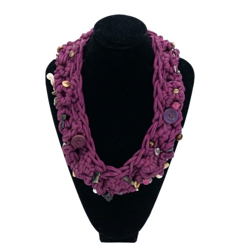 Damen halskette rundhals lila - damen,
