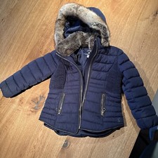 JOULES - Mädchen Winterjacke Pelz - Faux Fur - 104 / 4y - blau