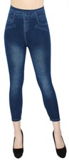 Capri Leggings Damen in Jeans