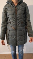Naketano Winterparka Winterjacke Mantel Jacke dunkelgrün taubengrau Damen Gr. M