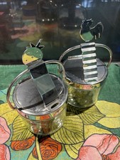 WMF Marmelade Honig Serviergläser mit Edelstahldeckel.