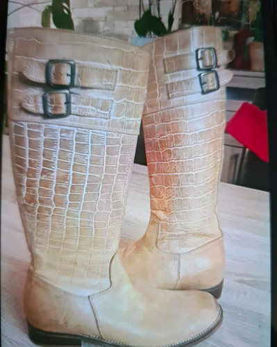 Damen reitstiefel leder beige - leder,