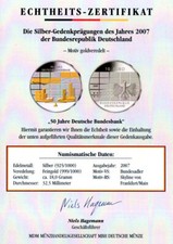 10 € 2007 - 50 Jahre Deutsche Bundesbank - Zertifikat
