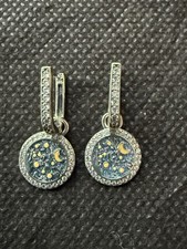 Schöne Sterlingsilber Creolen mit Zirkonia und Himmelsscheibe