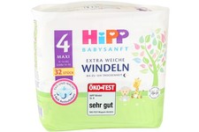 HIPP Windeln Babysanft 4 MAXI 32er Pack 9-14 kg Einwegwindeln Auslaufschutz