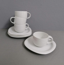 4x Kaffeetasse mit Untertasse - Rosenthal Suomi weiß - Design Timo Sarpaneva