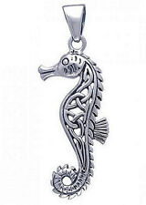Peter Stone 925 Silber Seepferd Anhänger keltisches Seepferdchen Tierkreis KRAFT