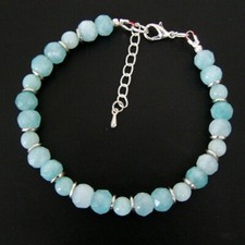 BAILYSBEADS edles designer Larimar-Armband Armkettechen 21cm neu P4412