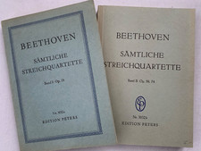 Noten.  Beethoven. Sämtliche Streichquartette. Band I und II.  Taschenpartitur.