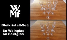 6 + 6 WMF Bleikristall Weingläser und Sektgläser im Set